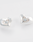 BRIGHT HEART EARRINGS · SILVER AND DIAMONDS