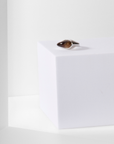 Core Ring in recycled sterling silver with natural stone, Carlota Guardia Jewelry, front view.