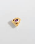 Reptilia vermeil earcuff with natural gemstone, front view.