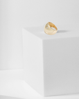 Bubble spark ring in gold with diamond, Carlota Guardia Jewelry, side view