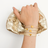 LES AMOURS Sfifa bracelet: Gold thread with vermeil hearts.