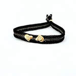 LES AMOURS Color bracelet: Golden vermeil hearts