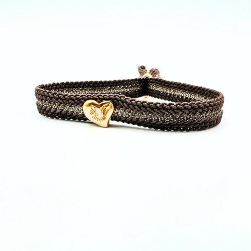 LES AMOURS Color bracelet: Golden vermeil hearts