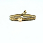 LES AMOURS Color bracelet: Golden vermeil hearts