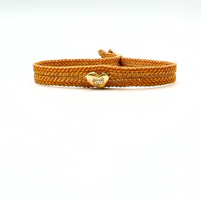 LES AMOURS Color bracelet: Golden vermeil hearts