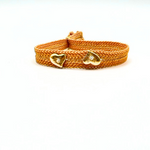 LES AMOURS Color bracelet: Golden vermeil hearts