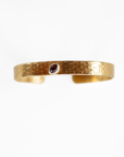 Reptilia Minima cuff in vermeil (18k gold over recycled silver) with natural gemstone, alternate front view.