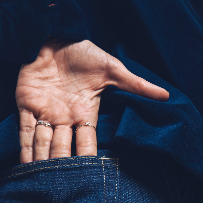 BE GRATEFUL SELF-LOVE Ring: Sterling silver