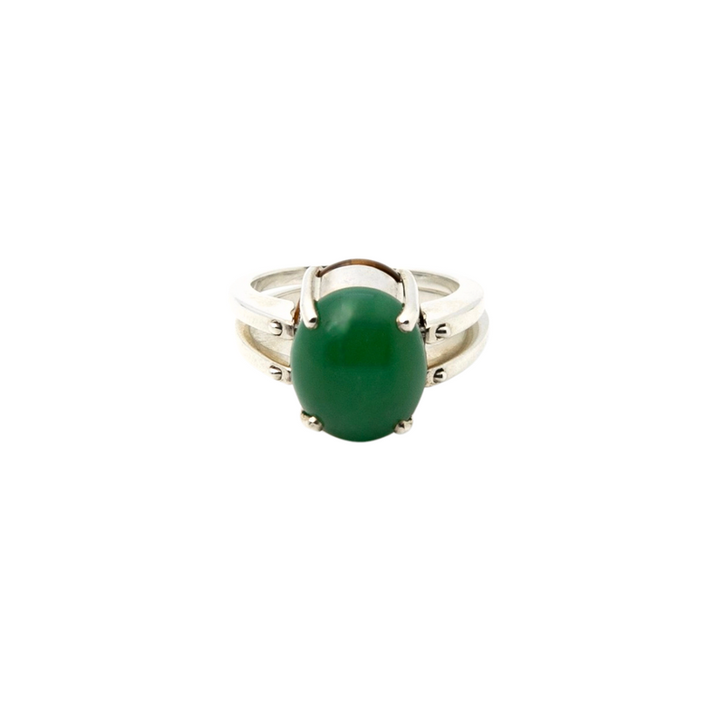 KINETIC Ring Green and Brown series:  Sterling silver