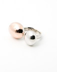 COCOON DOUBLE OVAL Ring. Limited Edition rose gold and silver