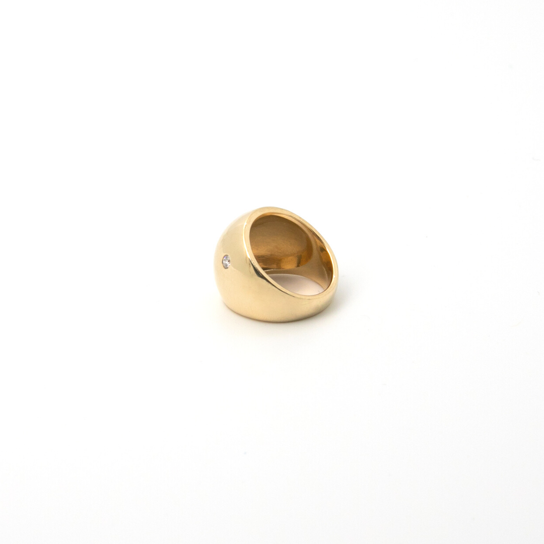 Bubble Spark ring in 14k recycled gold with ethical diamond, sculptural design