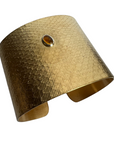 Angled view of the Reptilia Maxima vermeil cuff with citrine cabochon.
