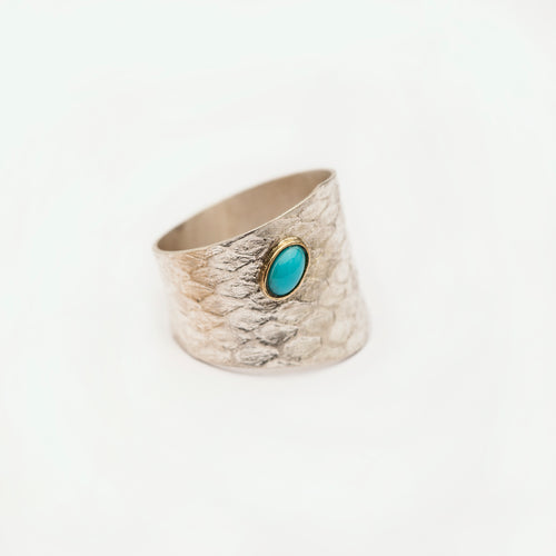 REPTILIA Ring: sterling silver and 18k gold