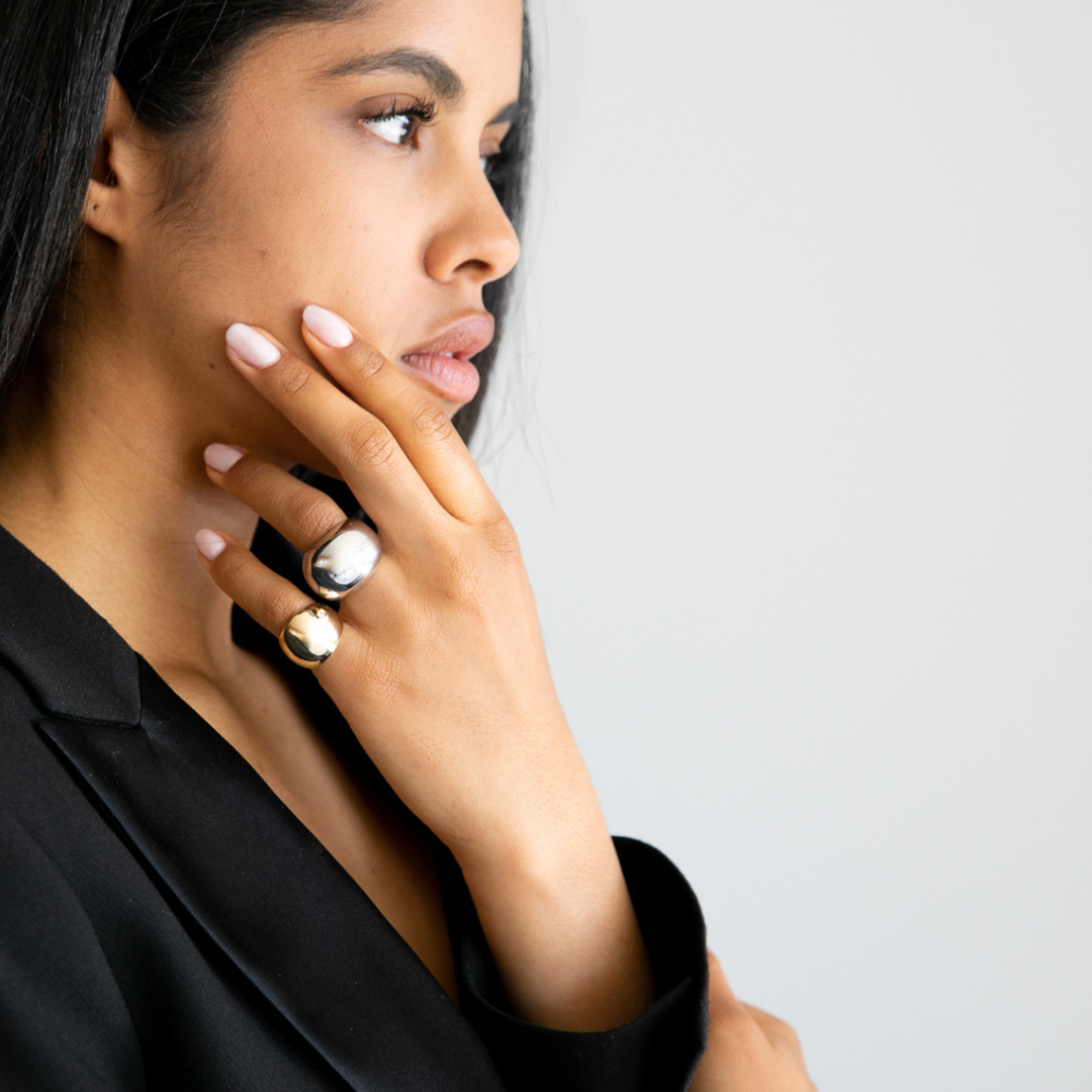 Ethical Bubble Spark jewelry, handmade recycled silver and diamond ring